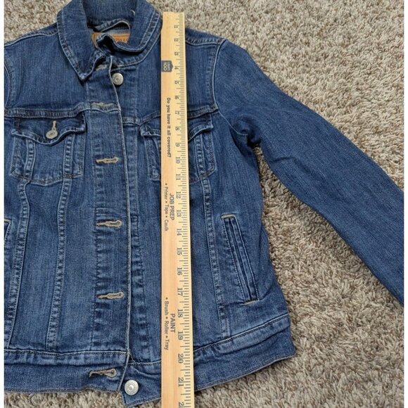 Levis Trucker Jacket Womens Small Blue Denim Jean Red Tab Pockets Classic - Picture 7 of 7